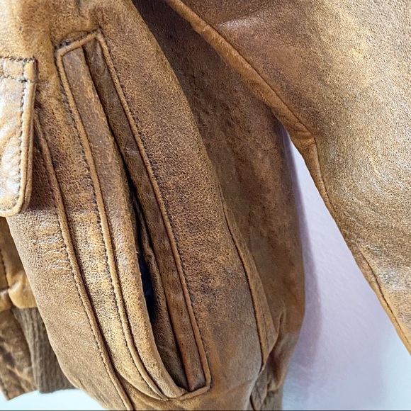 GULF COAST OUTFITTERS Authentic Aviation Distressed Leather Flight Jacket Small - Picture 11 of 11